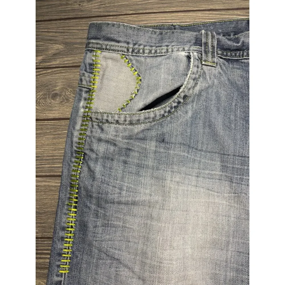 Miskeen Jeans Mens 44 Originals Streetwear Straight Embroidered Patchwork Y2K